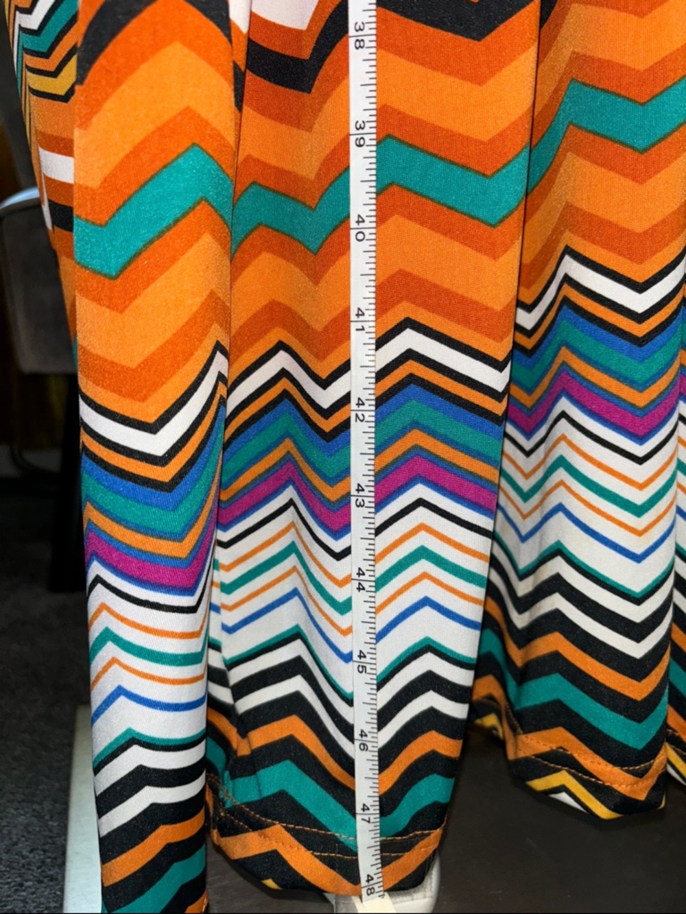 Magic Strapless Chevron Maxi Dress in Orange, Teal, Black, White - Picture 13 of 14